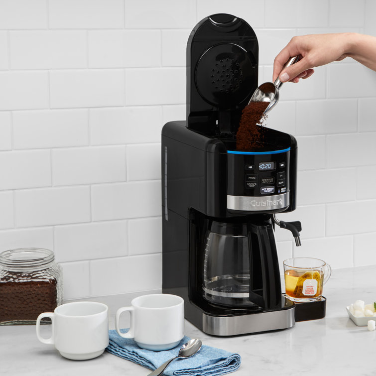 Black Programmable Drip Coffee Machine with Grinder and Water Filter