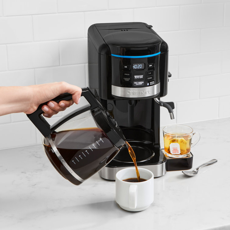 Black Programmable Drip Coffee Machine with Grinder and Water Filter