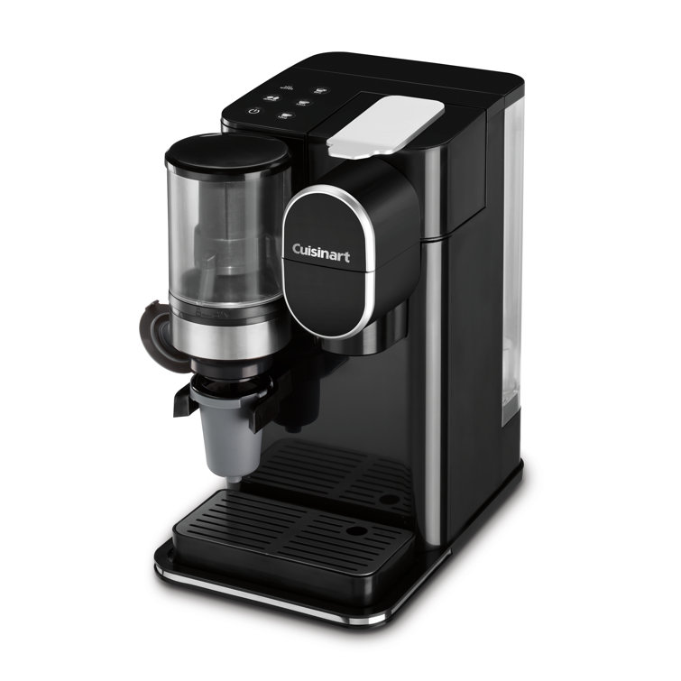 Sleek Black Single-Serve Grind & Brew Coffeemaker with Conical Burr Grinder