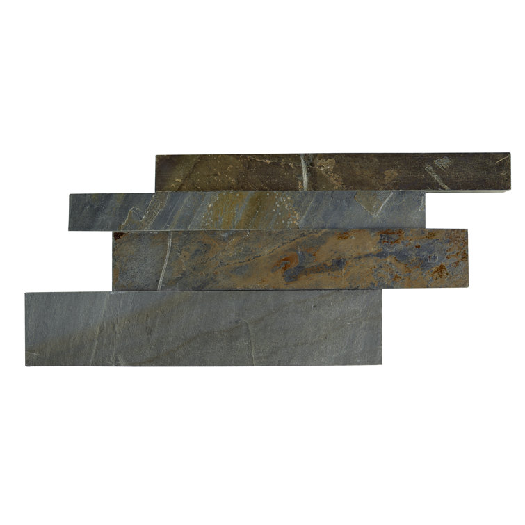 Sunset Multicolor Slate 6x12 Textured Wall Tile