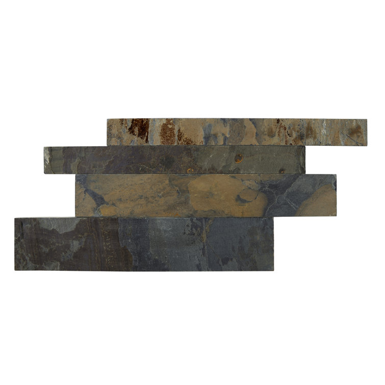 Sunset Multicolor Slate 6x12 Textured Wall Tile