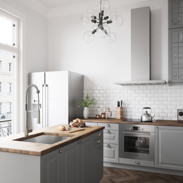Stainless Steel Modern Pull-Down Kitchen Faucet with Brass Handle