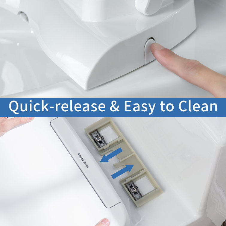 White Ceramic Elongated Dual Flush Bidet Toilet Combo