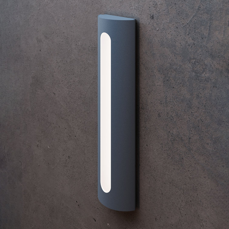 Porta Textured White Dimmable LED Wall Sconce, 18.25" H
