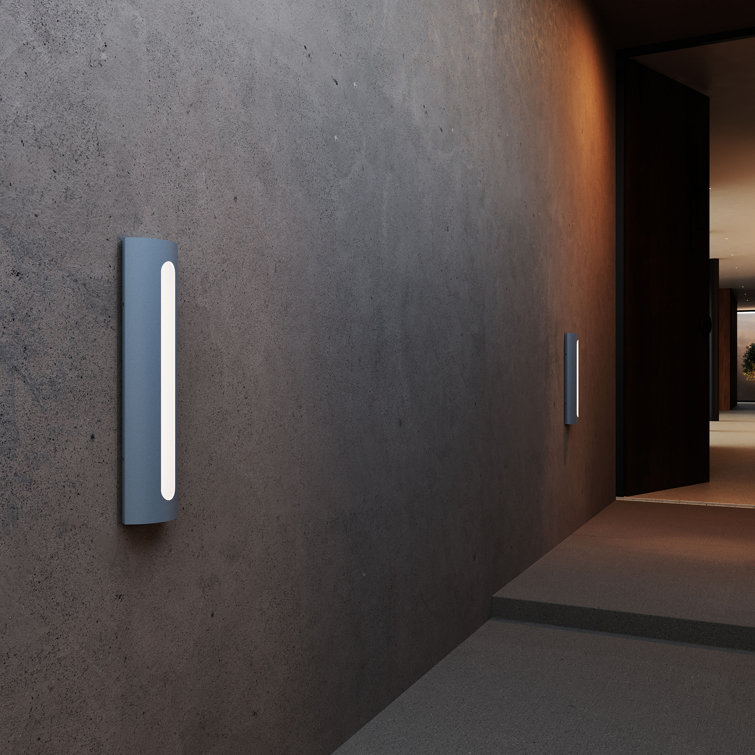 Porta Textured White Dimmable LED Wall Sconce, 18.25" H