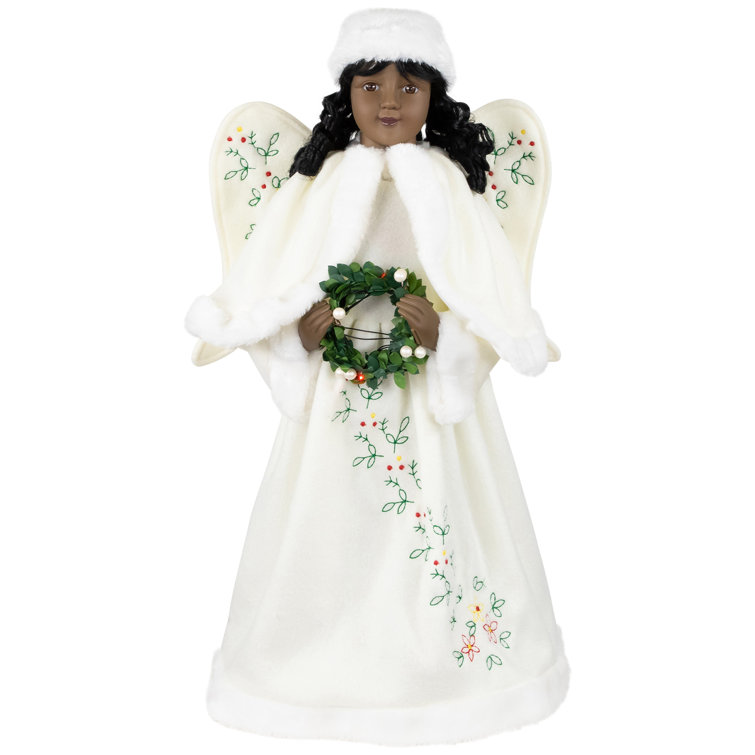 24" African American Animated Musical Christmas Angel Figure
