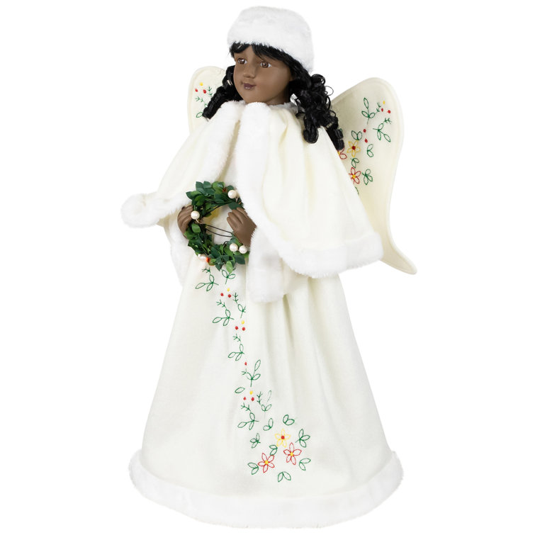 24" African American Animated Musical Christmas Angel Figure