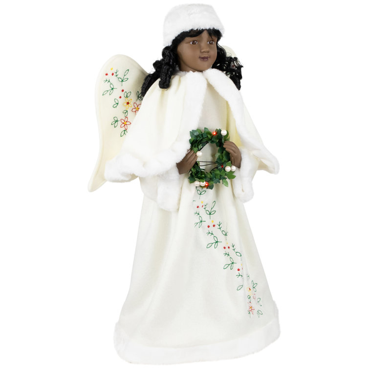 24" African American Animated Musical Christmas Angel Figure