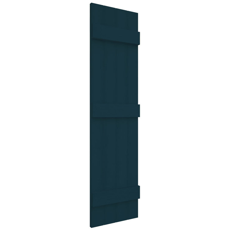 Midnight Blue 55" Board-n-Batten Vinyl Shutters with Installation Kit