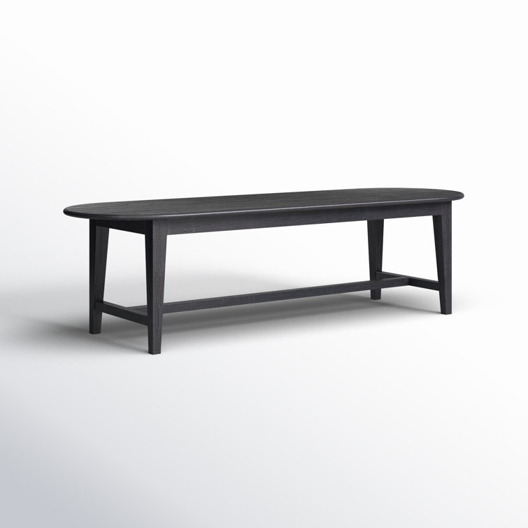 Black Solid Pine Oval Dining Table for Eight