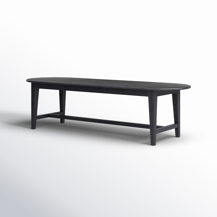 Black Solid Pine Oval Dining Table for Eight