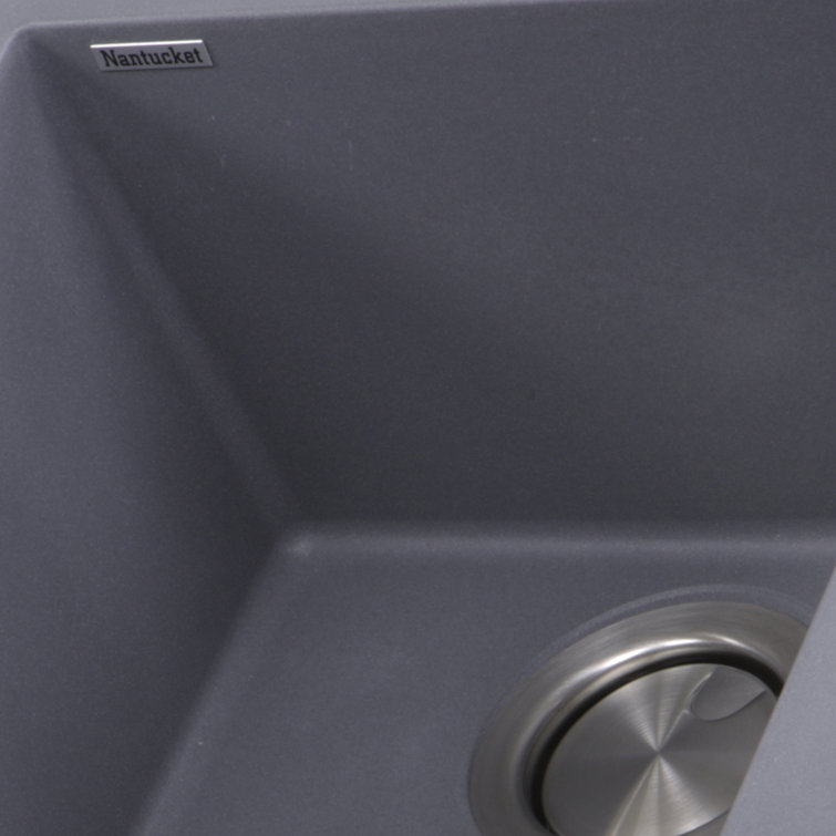 Titanium Gray Granite Undermount Single Bowl Kitchen Sink