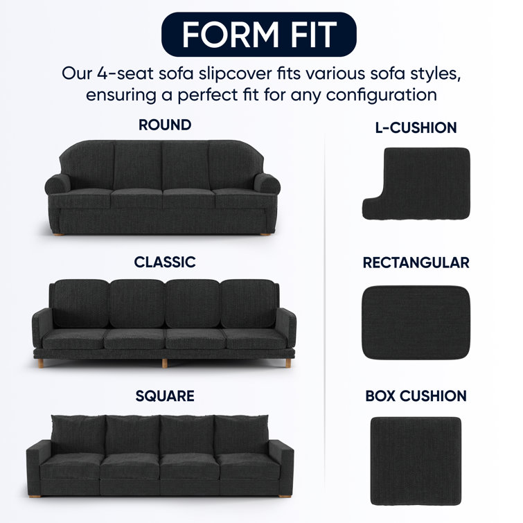 Vittoria Gray Stretch Polyester Sofa Slipcover