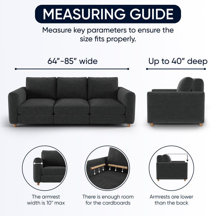 Vittoria Gray Stretch Polyester Sofa Slipcover