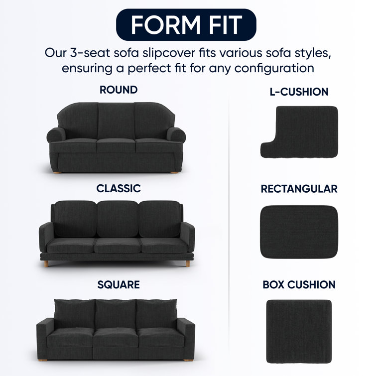 Vittoria Gray Stretch Polyester Sofa Slipcover
