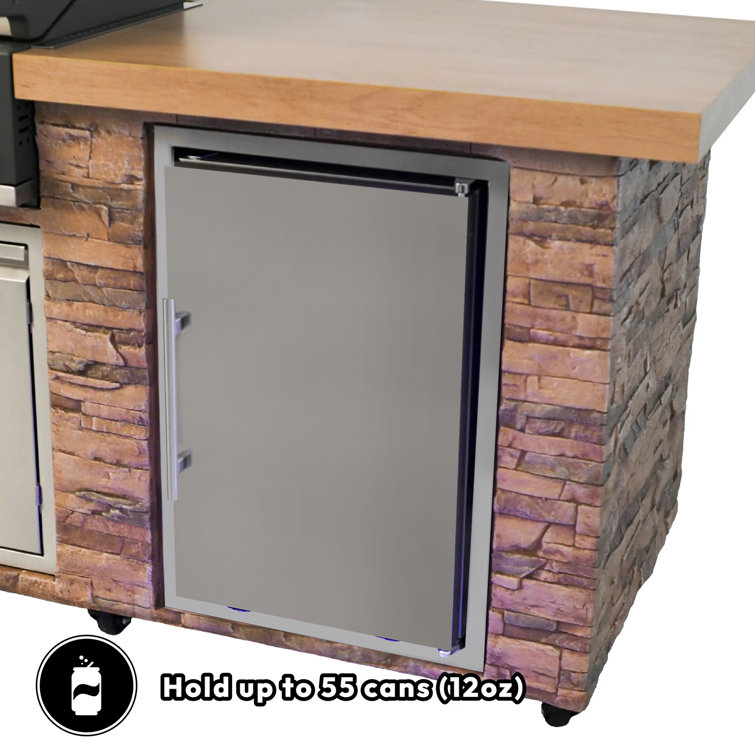 78" Stainless Steel Propane Grill Island with Rotisserie
