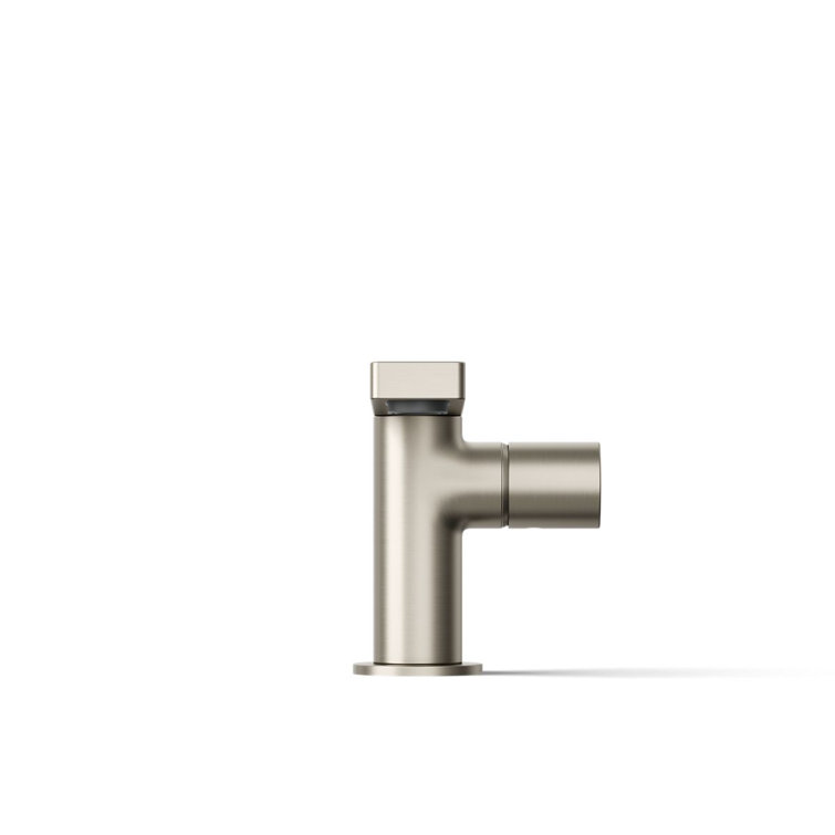 Vibrant Brushed Nickel Single-Handle Low Arc Bathroom Faucet