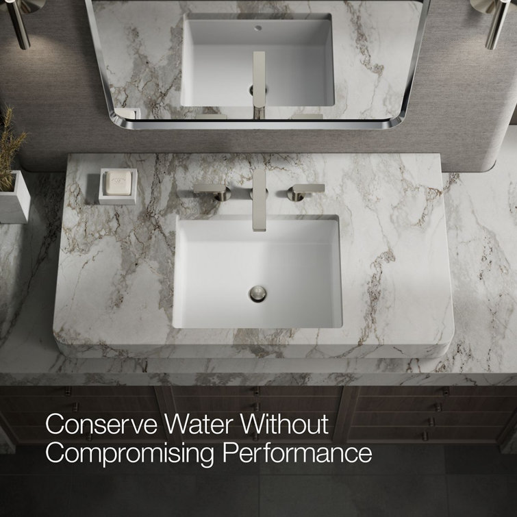 Vibrant Polished Nickel Minimalist Widespread Bathroom Faucet
