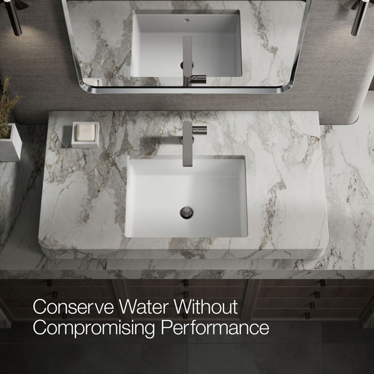 Composed Gray Metal Single-Handle Bathroom Faucet