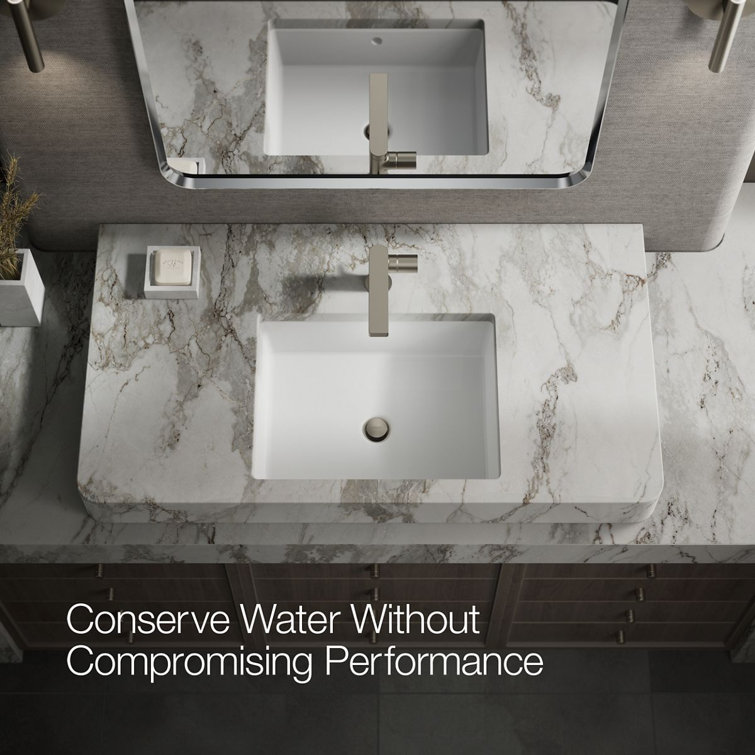 Vibrant Brushed Nickel Single-Handle Low Arc Bathroom Faucet