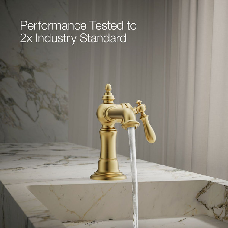 Vibrant Brushed Brass Single Handle Bathroom Faucet