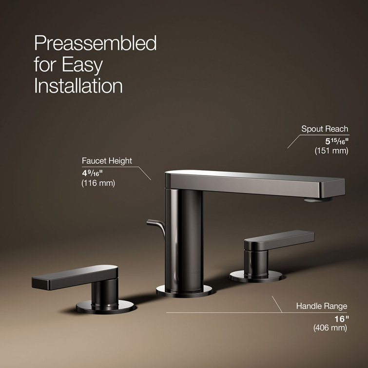 Composed Minimalist Chrome Widespread Bathroom Faucet