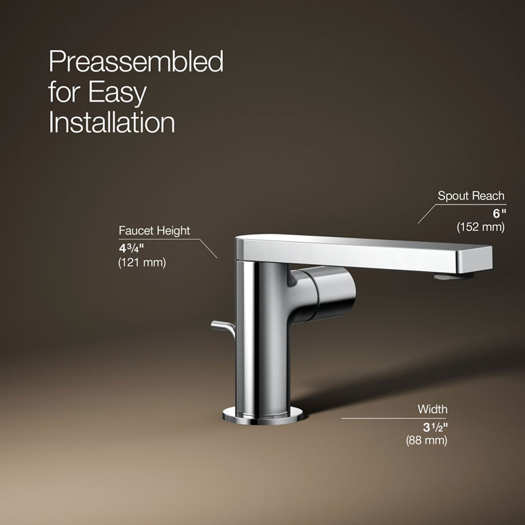 Composed Polished Chrome Single-Handle Bathroom Faucet