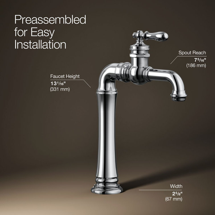 Artifacts Polished Chrome Single-Handle Modern Bathroom Faucet