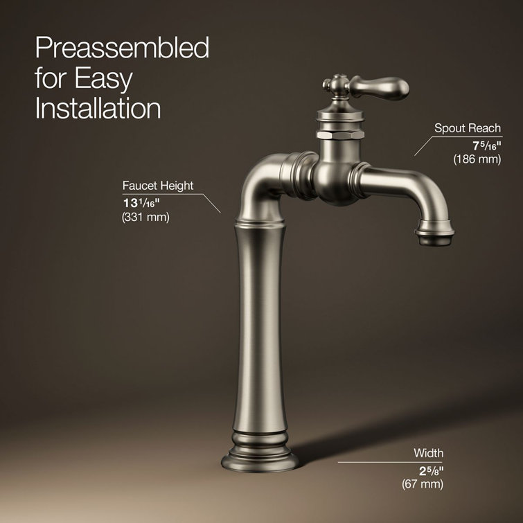 Vibrant Brushed Nickel Single Handle Bathroom Faucet