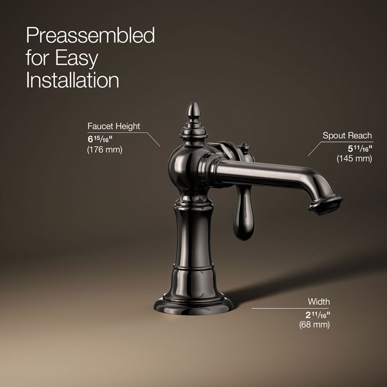 Vibrant Titanium Single Hole Bathroom Faucet with Drain Assembly