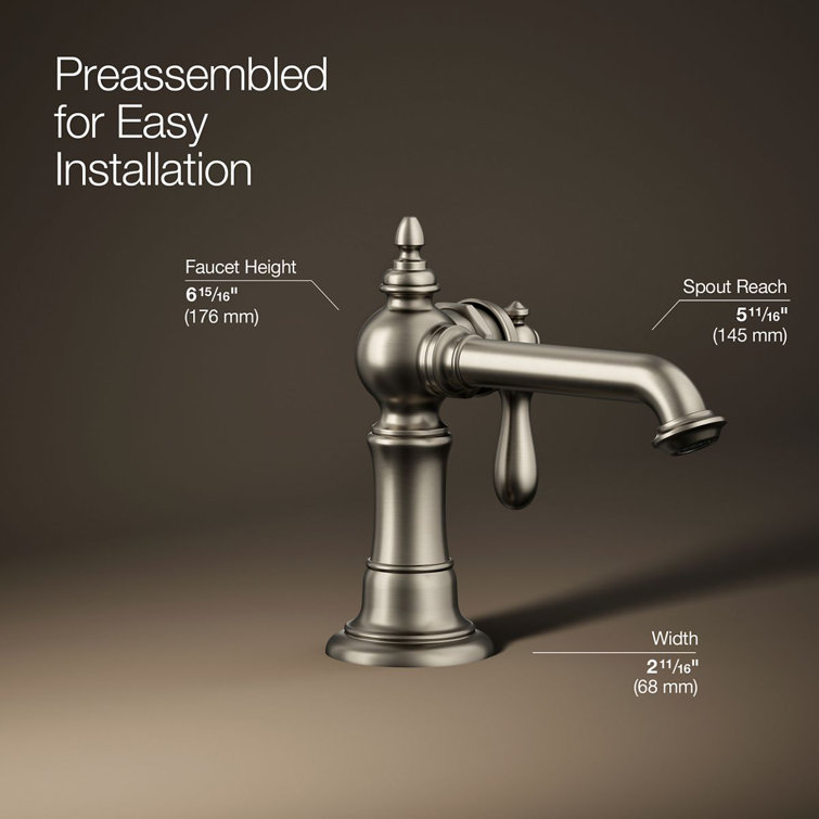Artifacts Vibrant Brushed Nickel Single-Hole Bathroom Faucet