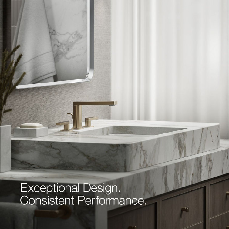 Vibrant Brushed Bronze Widespread Bathroom Faucet with Drain Assembly