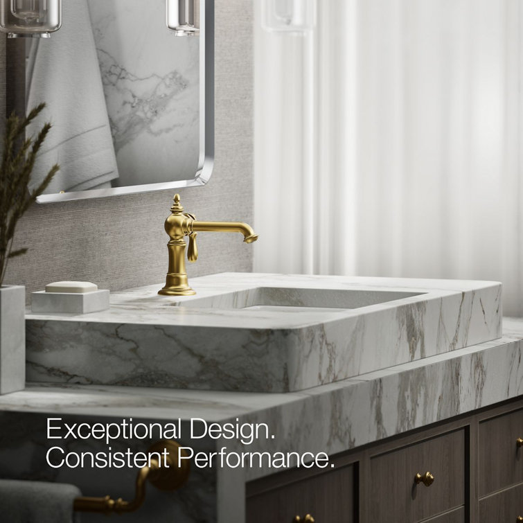 Vibrant Brushed Brass Single Handle Bathroom Faucet