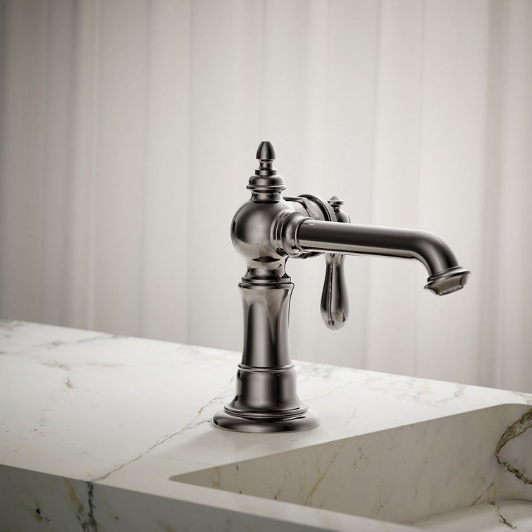 Vibrant Titanium Single Hole Bathroom Faucet with Drain Assembly