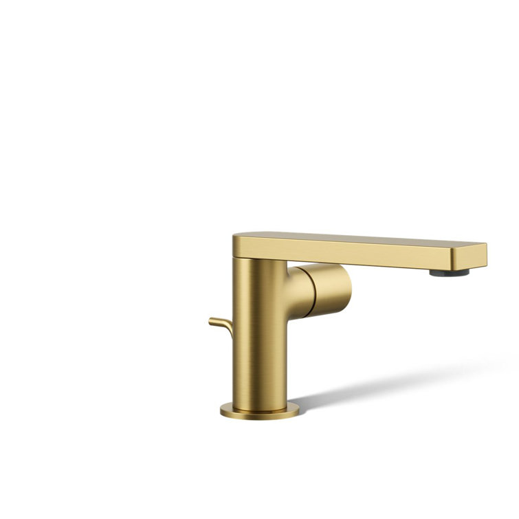 Vibrant Brushed Moderne Brass Single Handle Bathroom Faucet