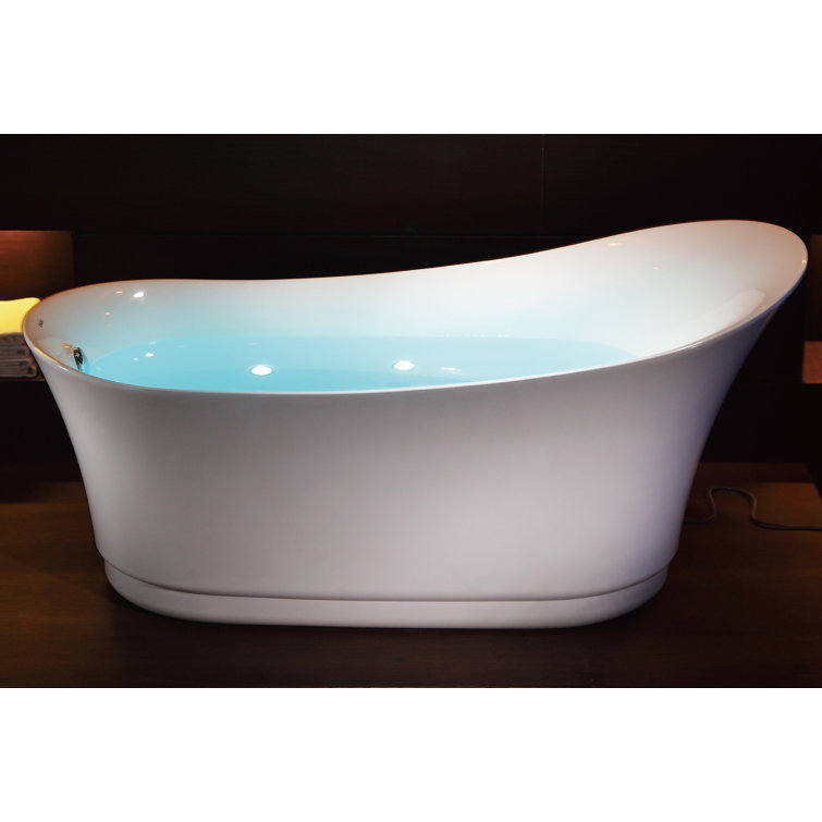 69'' White Acrylic Freestanding Air Bubble Bathtub