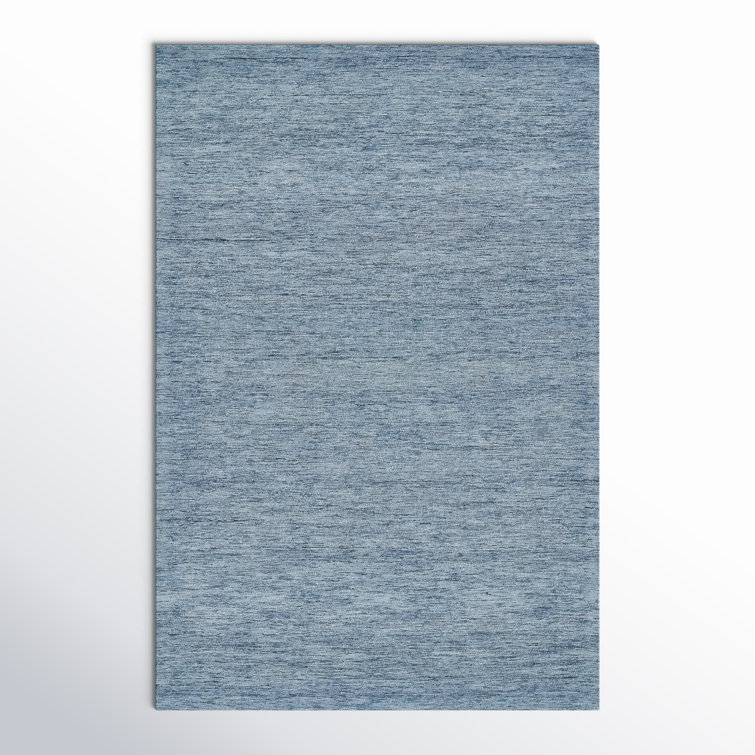 Minimalist Hand-Tufted Wool Denim Accent Rug 2' x 3'