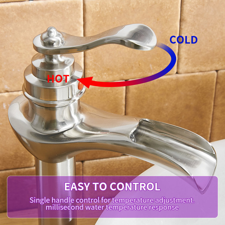 Brushed Nickel High Arc Single Handle Bathroom Faucet
