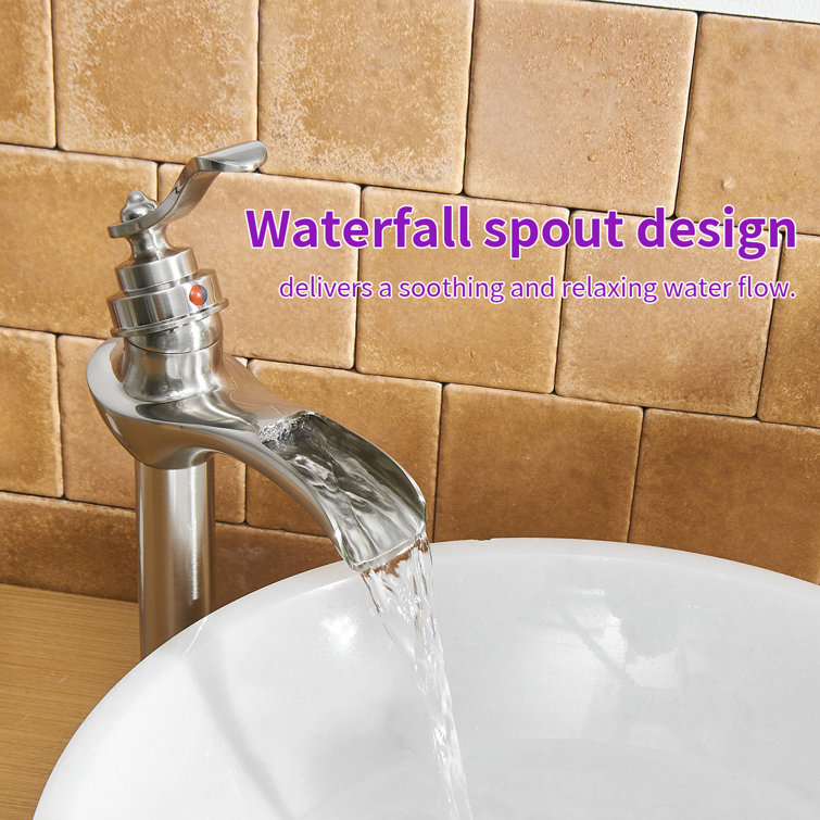 Brushed Nickel High Arc Single Handle Bathroom Faucet