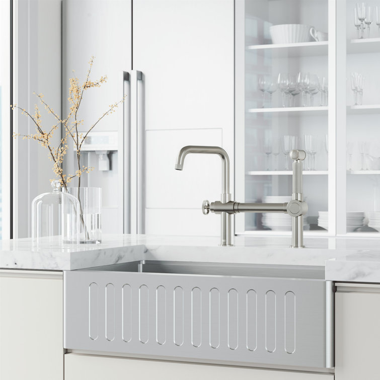 Cass Stainless Steel High-Arc Kitchen Faucet with Pull-Out Sprayer