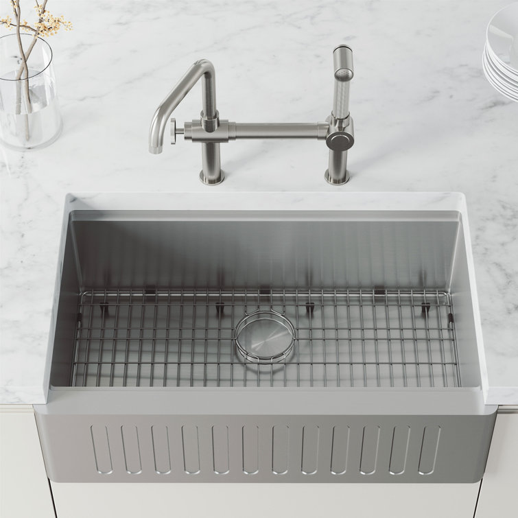 Cass Stainless Steel High-Arc Kitchen Faucet with Pull-Out Sprayer