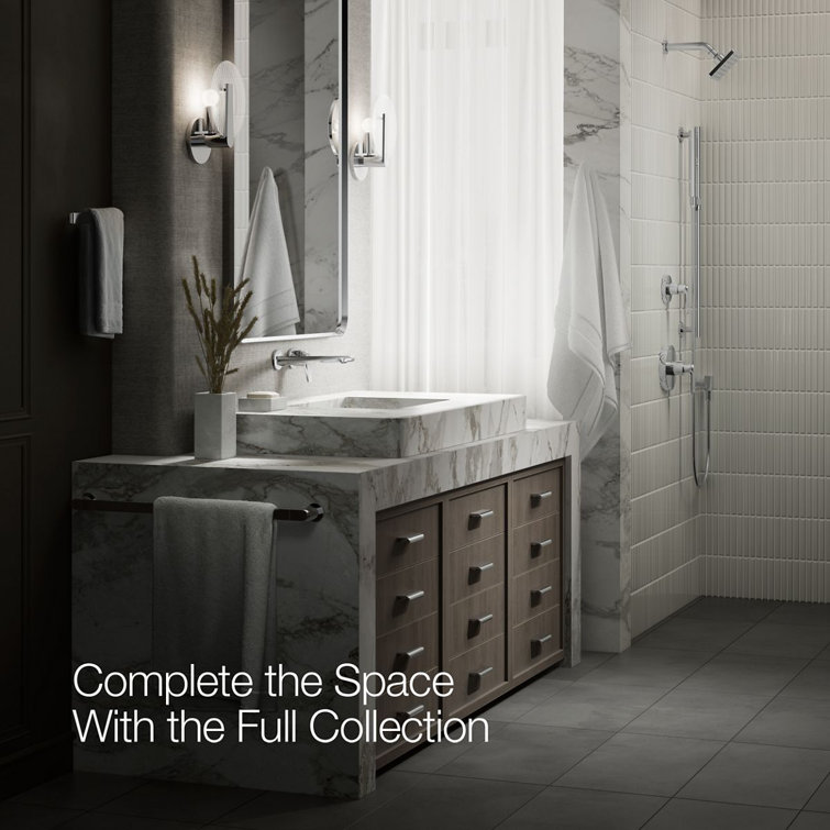 Polished Chrome Single-Handle Wall-Mount Bathroom Faucet