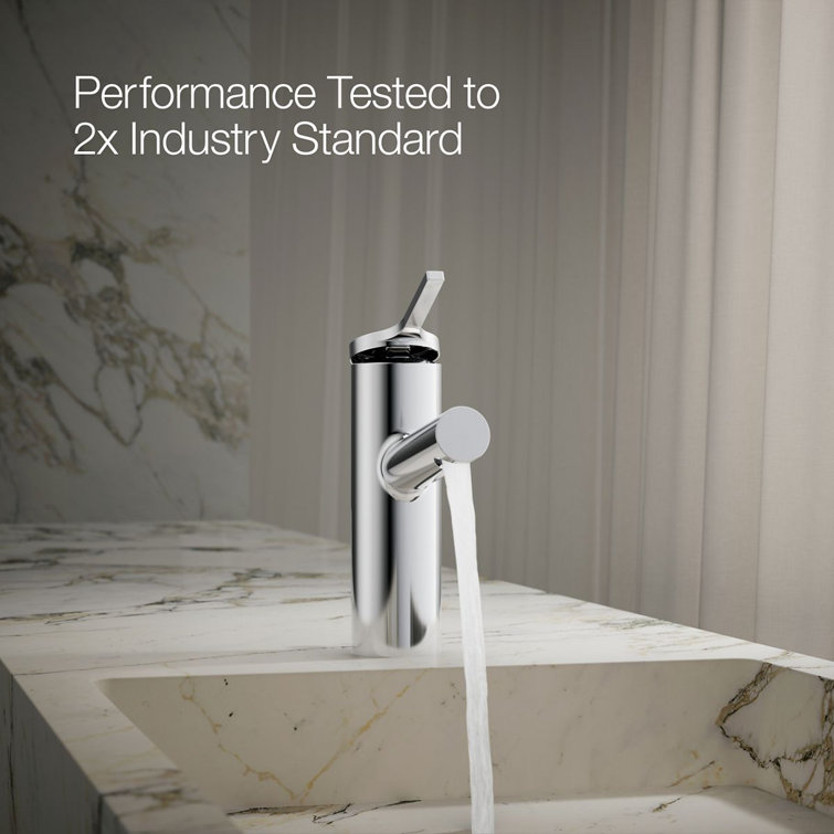 Polished Chrome Single-Handle Bathroom Sink Faucet with Pop-Up Drain