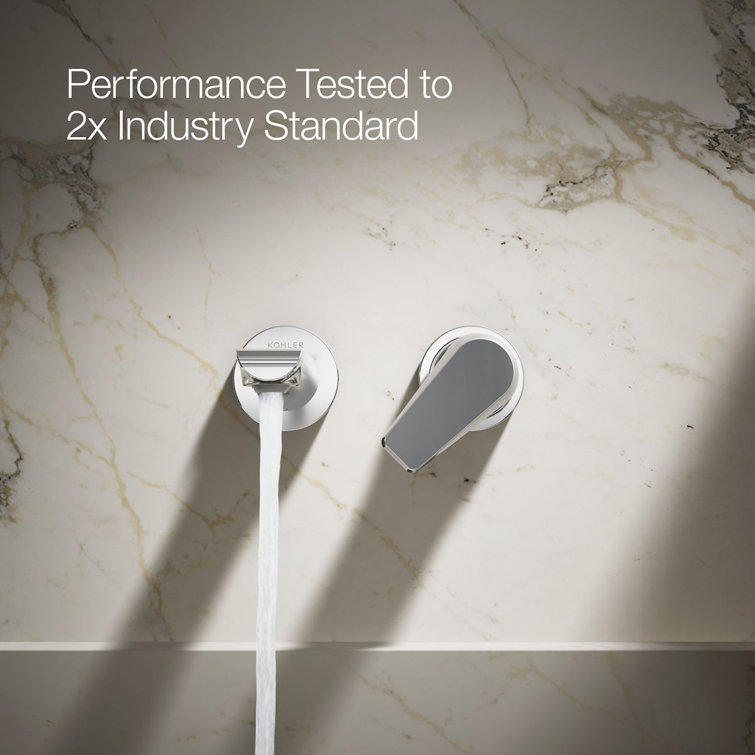Polished Chrome Single-Handle Wall-Mount Bathroom Faucet