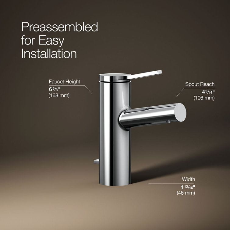 Polished Chrome Single-Handle Bathroom Sink Faucet with Pop-Up Drain