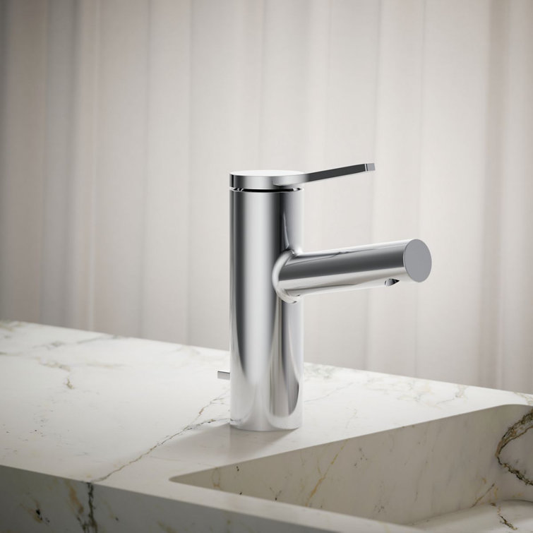 Polished Chrome Single-Handle Bathroom Sink Faucet with Pop-Up Drain