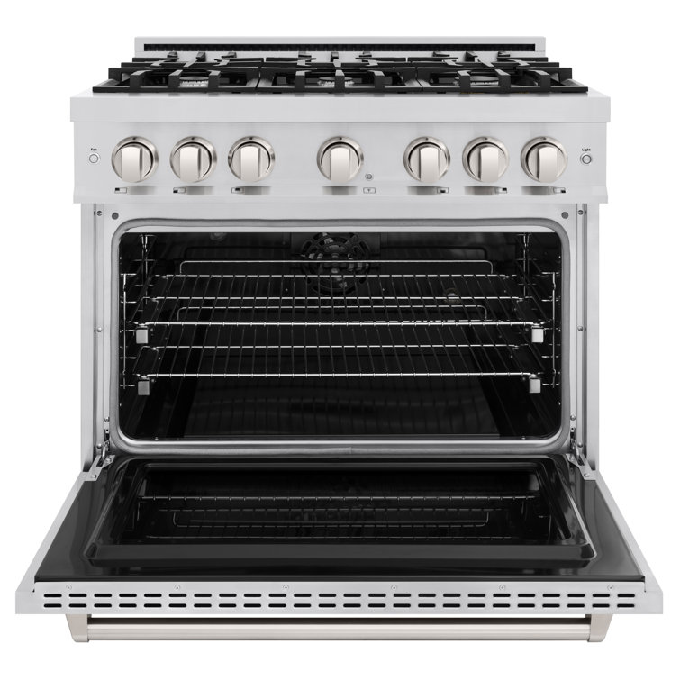 ZLINE 36" Stainless Steel Dual Fuel Range with 6 Burners