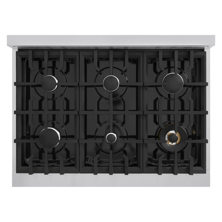 ZLINE 36'' Stainless Steel Gas Range with Convection Oven