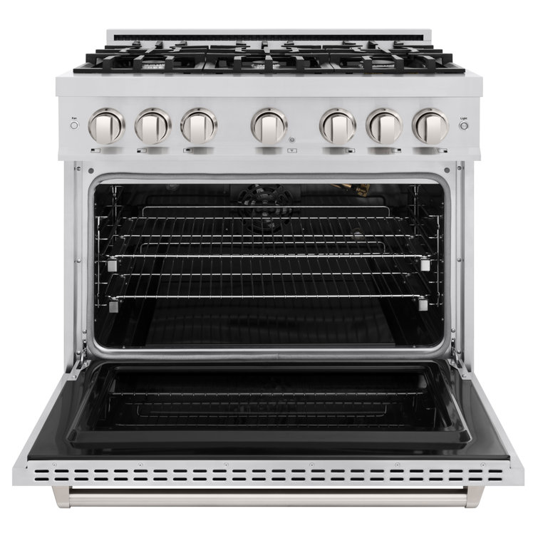 ZLINE 36'' Stainless Steel Gas Range with Convection Oven