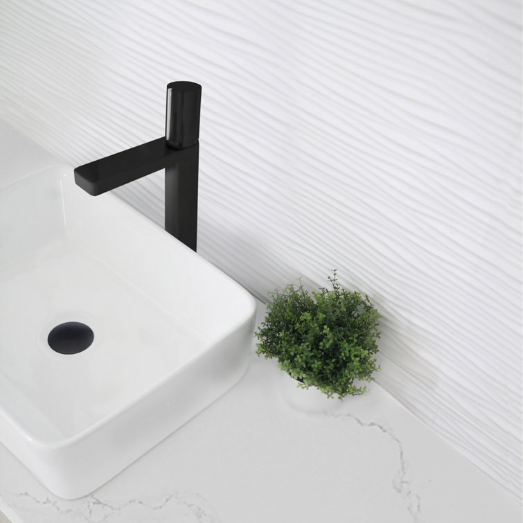 Matte Black and Chrome Single Handle Vessel Faucet
